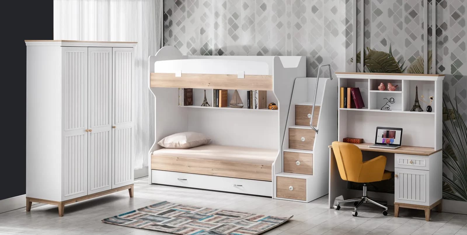 Tarz Ahşap Ranzalı Çocuk Odası